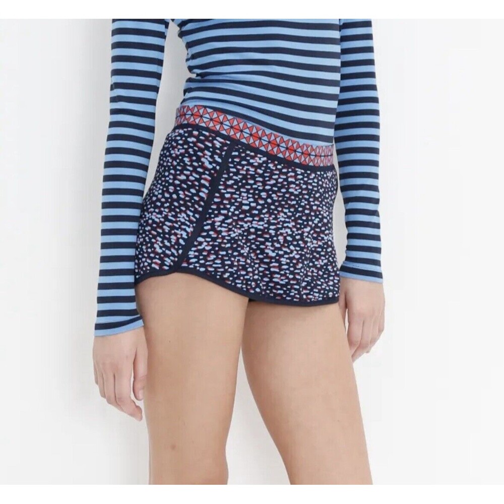 Tory Burch Sport Womens Navy Spotty Print Active Performance Skort Shorts Large